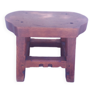 Brutalist wooden stool