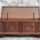 Carved walnut chest of drawers, 1970s