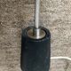 Minimalist floor lamp in cast iron and chrome metal