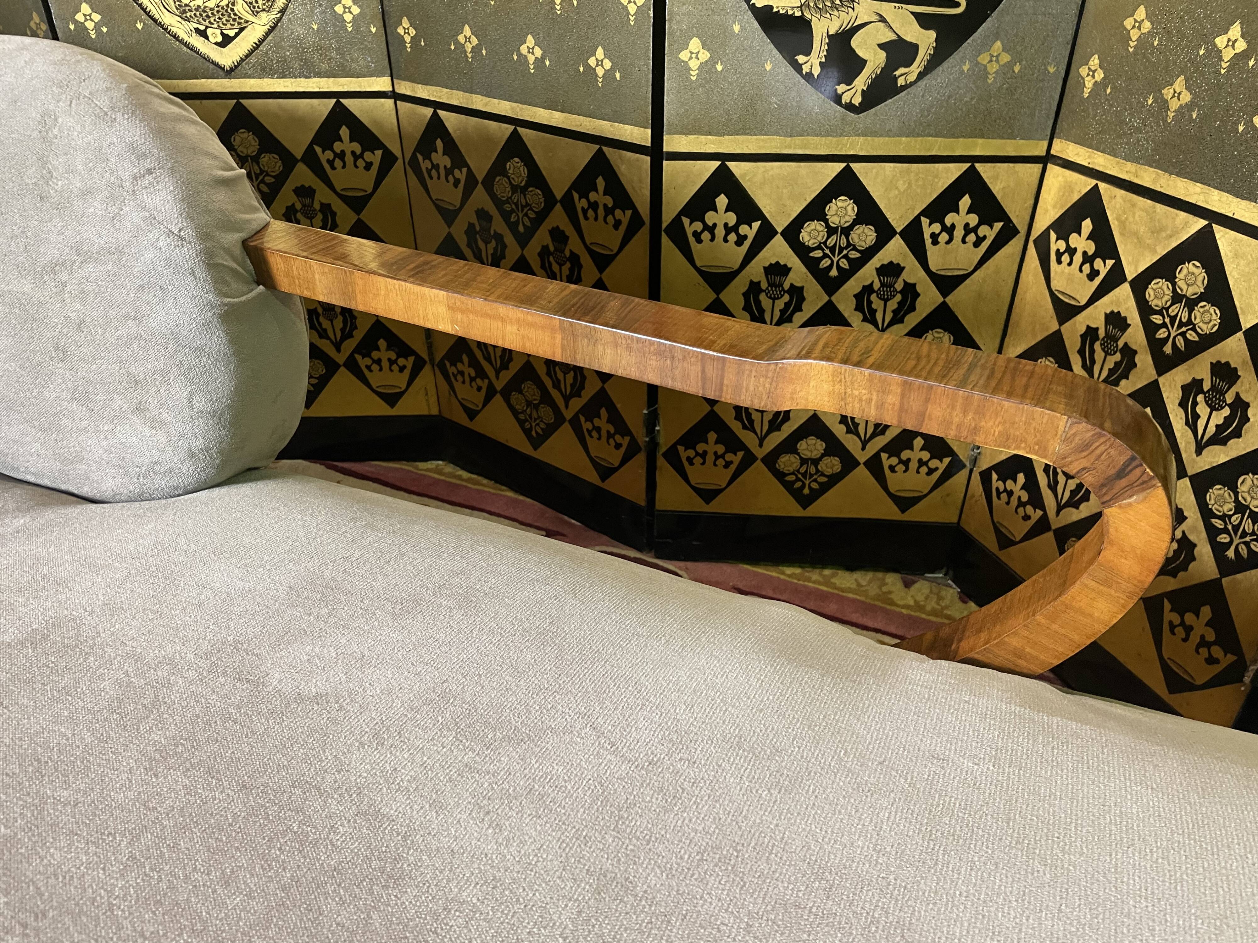 Art Deco era meridian in taupe velvet