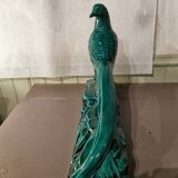 Art Deco Pheasant in Green Ceramic