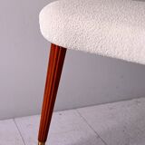 Tabouret suédois des années 1940 avec pieds en acajou