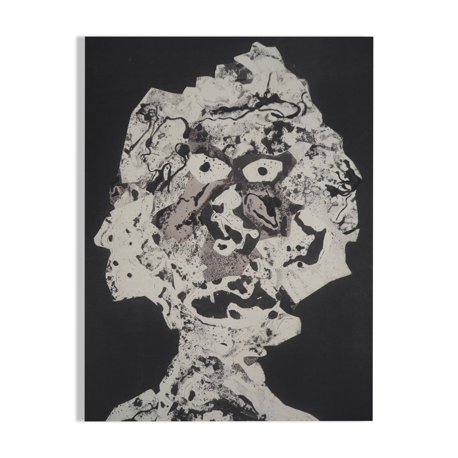 jean dubuffet: portrait - lithograph and stencil