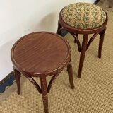 Pair of low vintage “Thonet” style bentwood stools