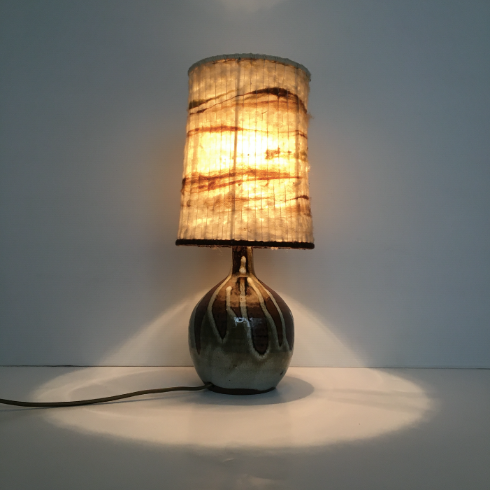 Vintage wool and ceramic lamp