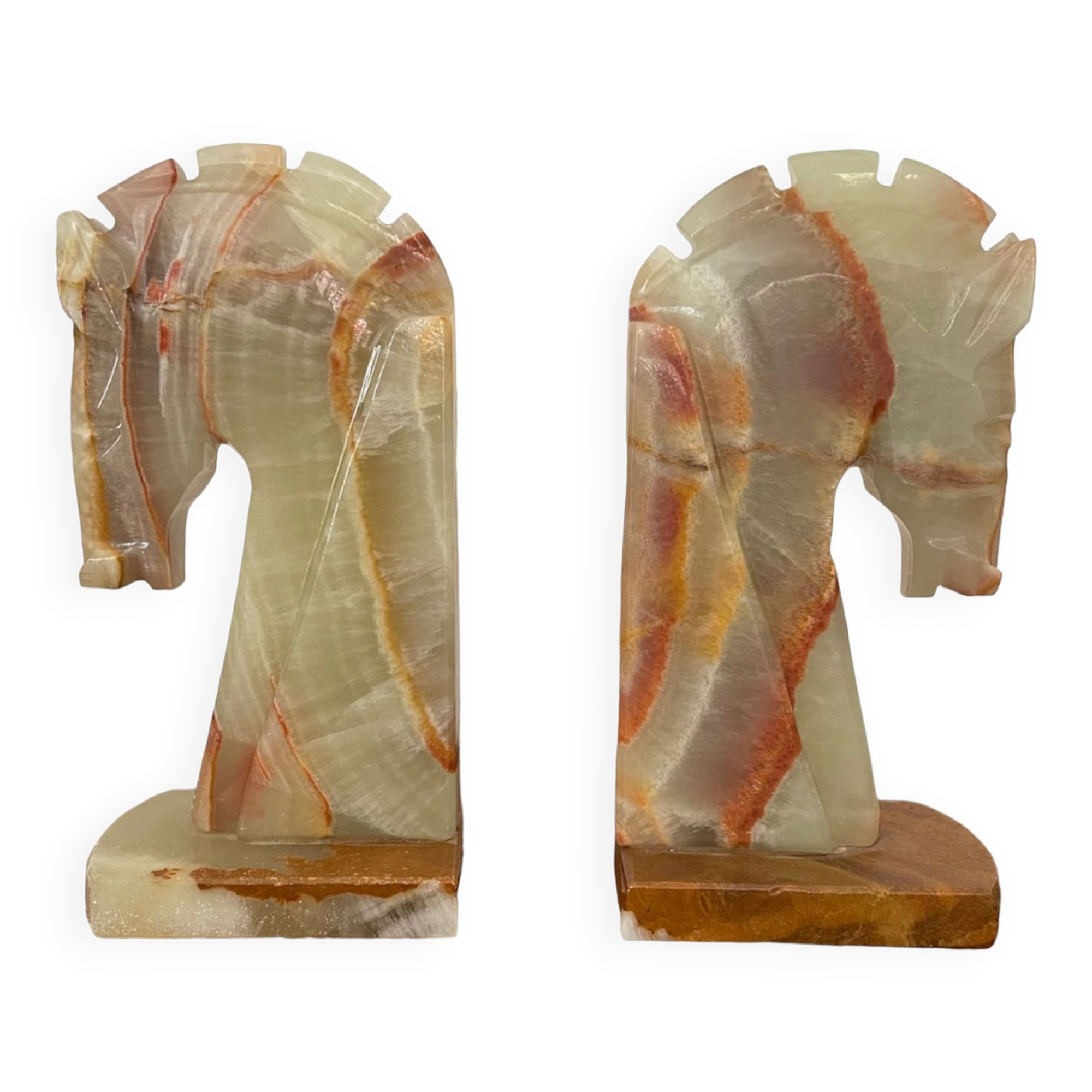 Pair of vintage onyx bookends