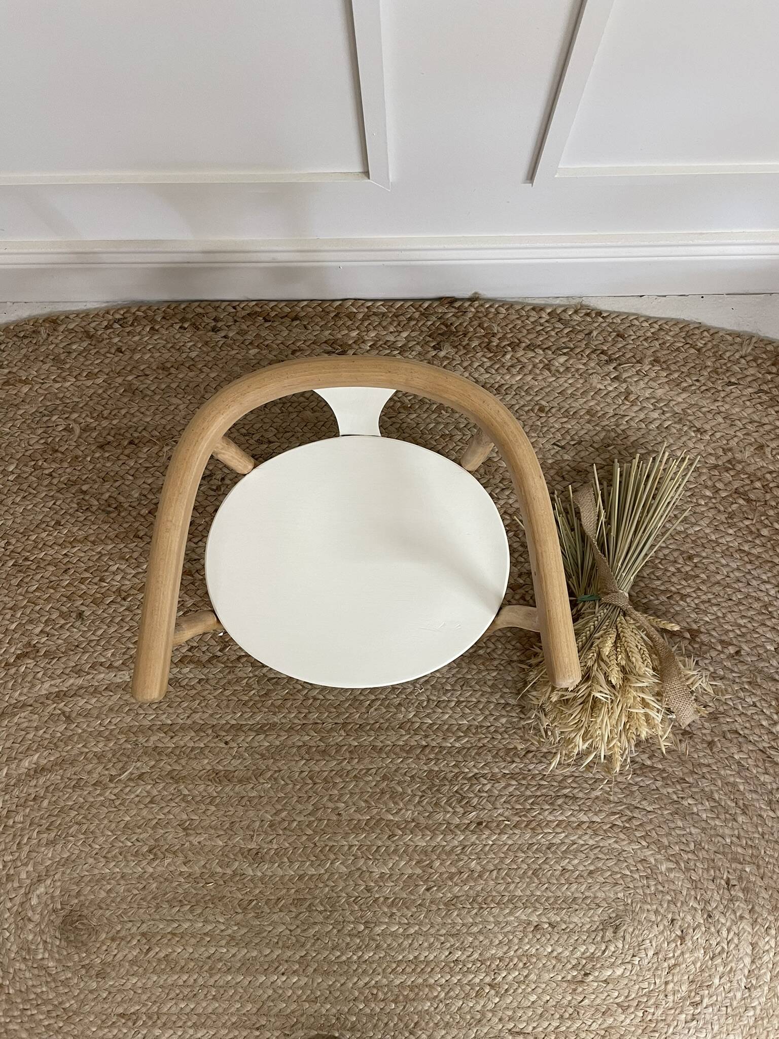 Fauteuil enfant type Baumann bois & blanc