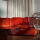 3-seater canapé Ligne Roset vintage velvet from the 70s