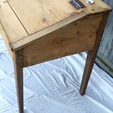 former schoolboy desk with felling and his porcelain inkwell