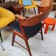 Danish bridge armchair in teak and black vinyl by Korup Stolefabrik circa 1