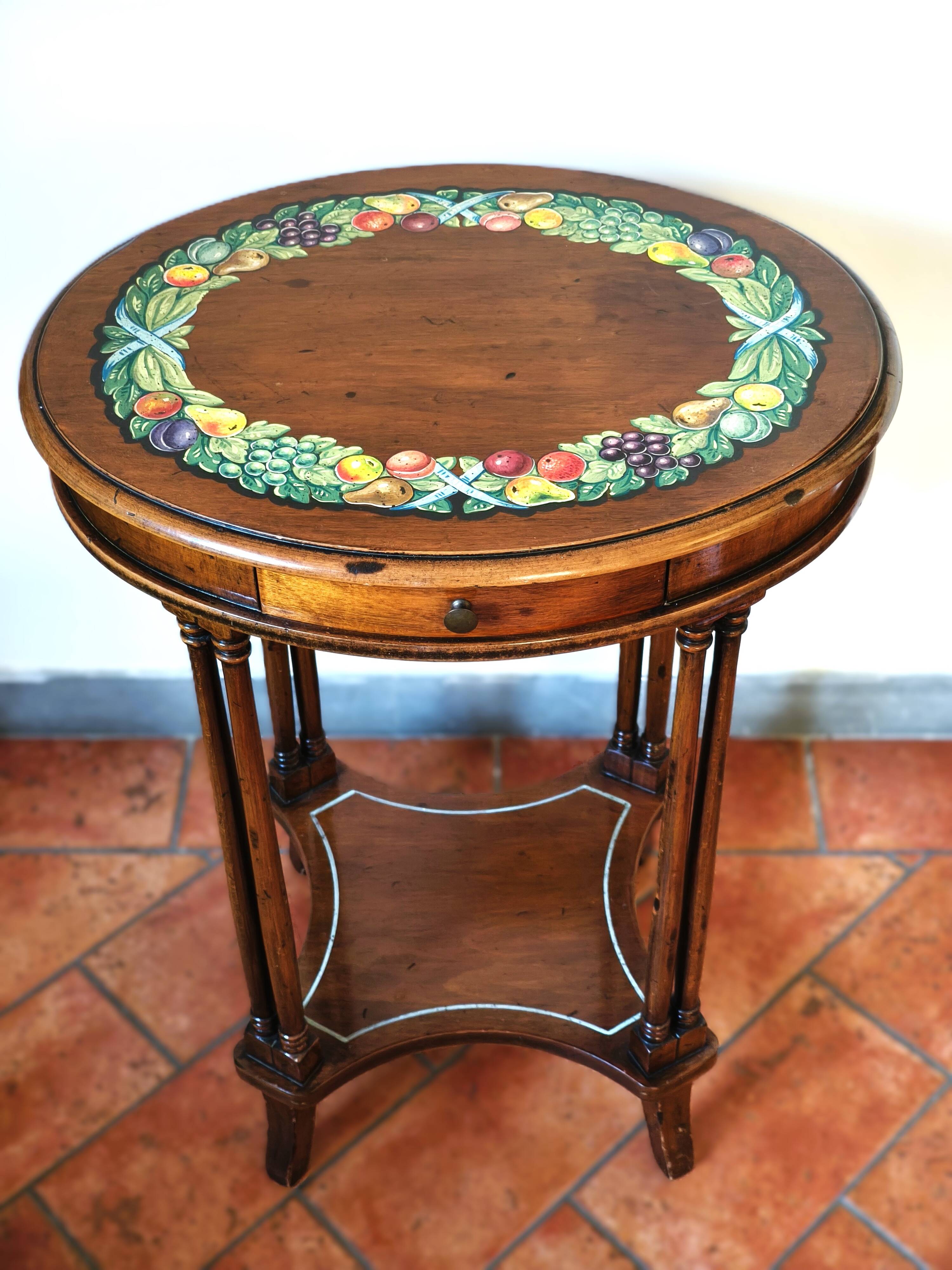 Console en noyer peinte à la main par Vittorio Grifoni, Florence, années 19