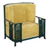Prototype vintage foam and velvet armchair, Italy, 1980s