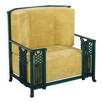 Prototype vintage foam and velvet armchair, Italy, 1980s