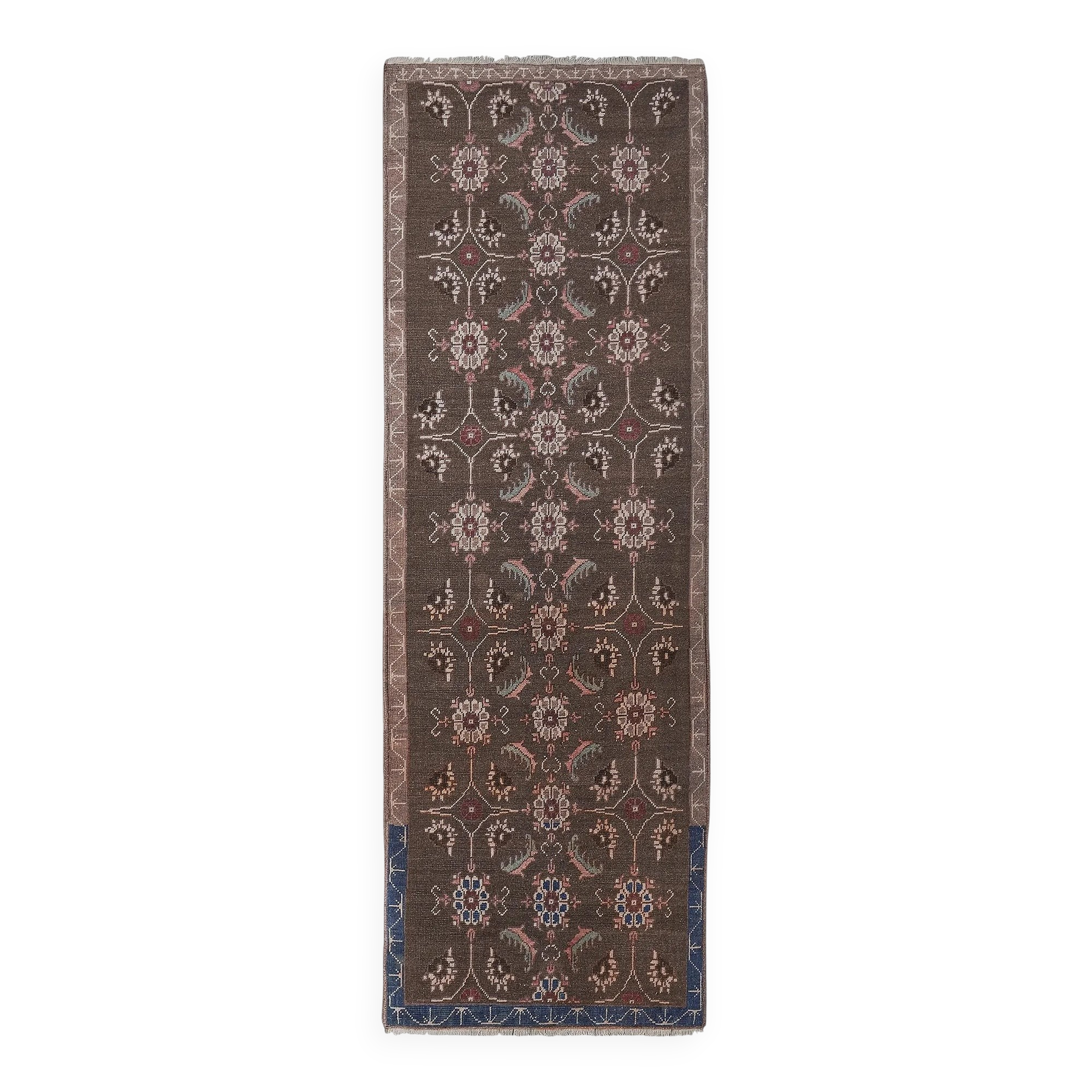 Vintage Turkish hallway rug 90x277 cm