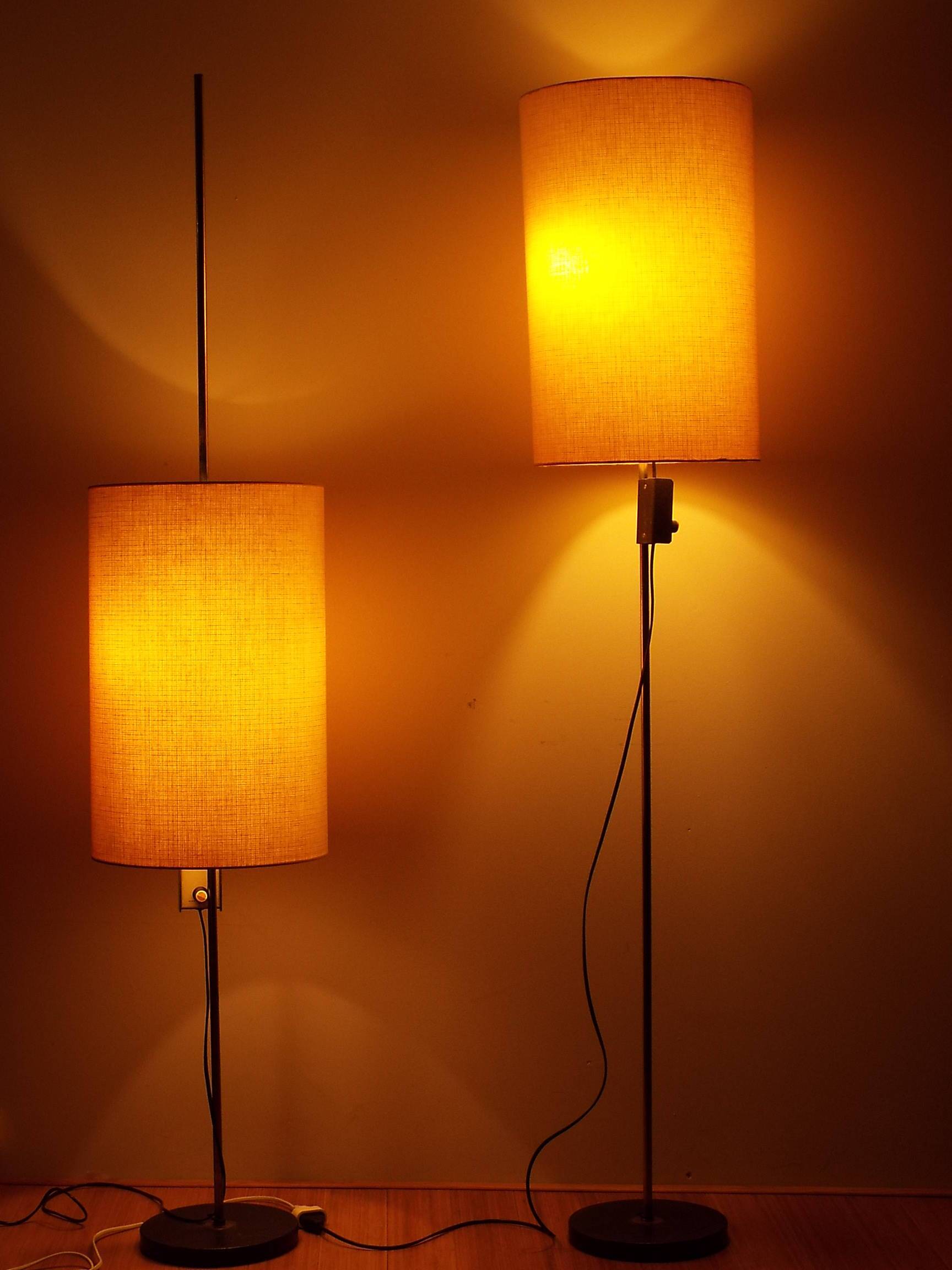 2 60s floor lamps
