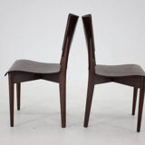 Paire de chaises d'appoint rares J.Halabala des années 1950, fabriquées par UP zavody à Brno.