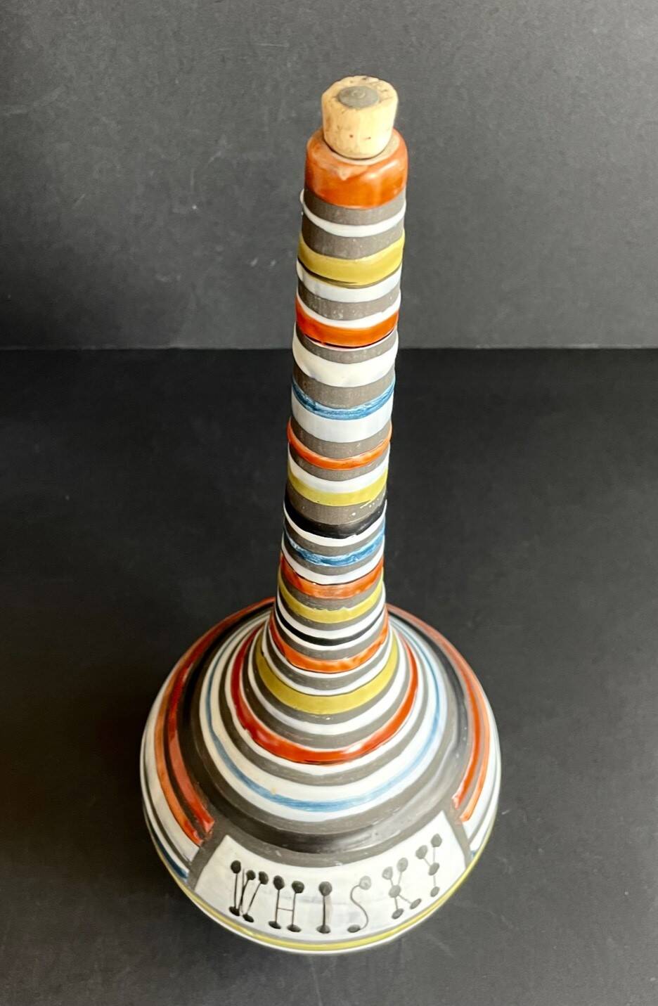 Large earthenware whiskey bottle by Roger Capron in Vallauris