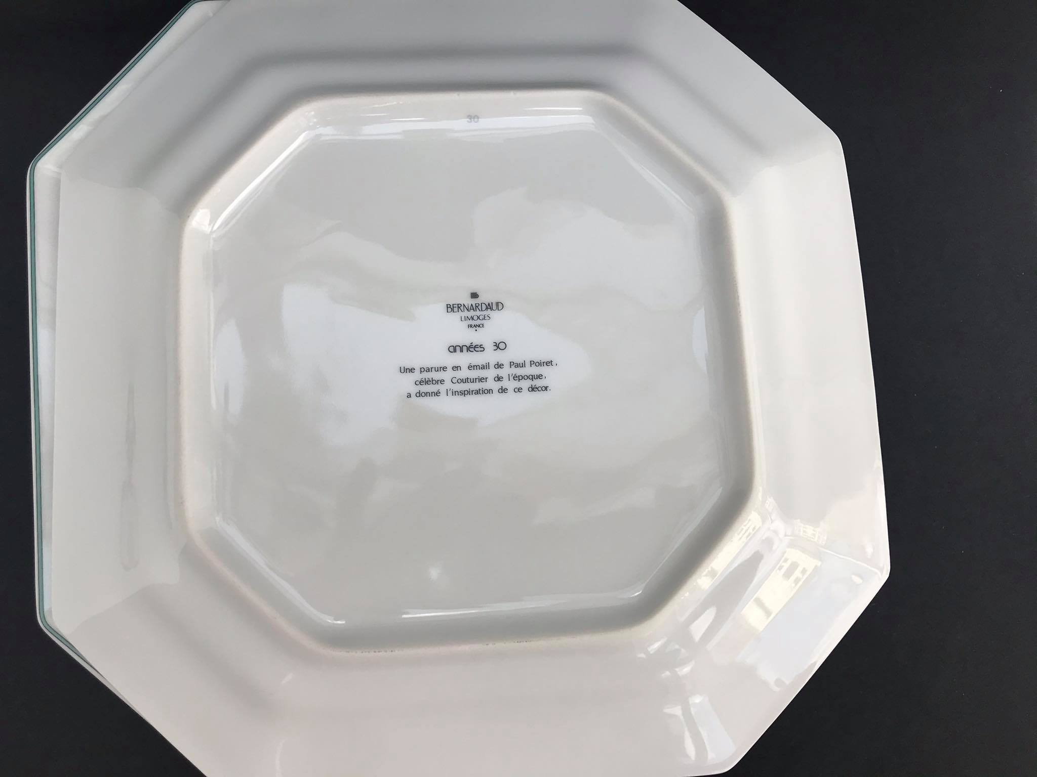 Limoges porcelain lunch plates Bernardaud Paul Poiret Set 5