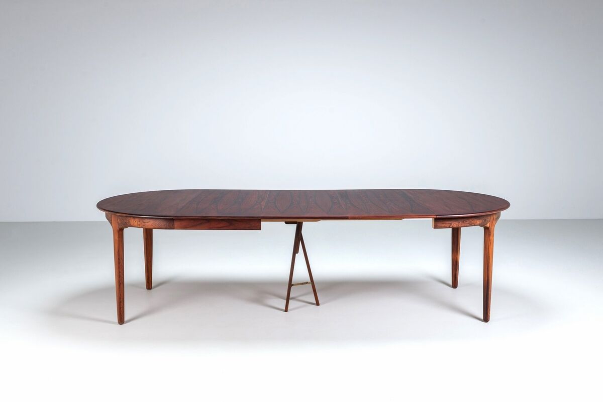 Henning Kjaernulf dining table in rosewood Soro Stole Denmark 1960