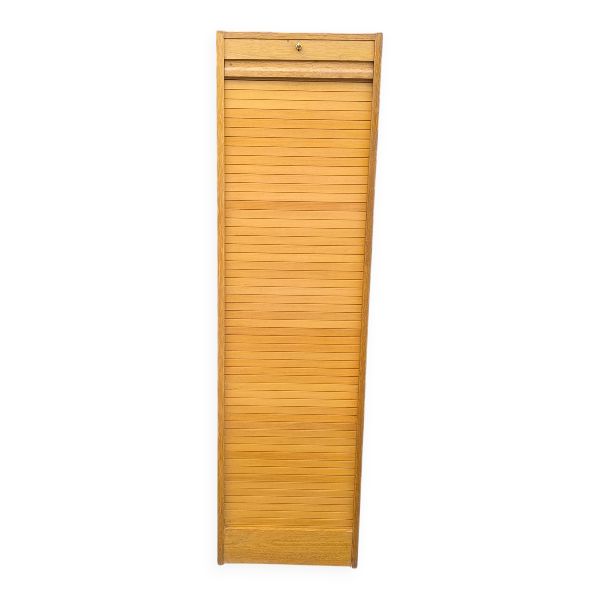 Meuble classeur de notaire en chêne blond 1960