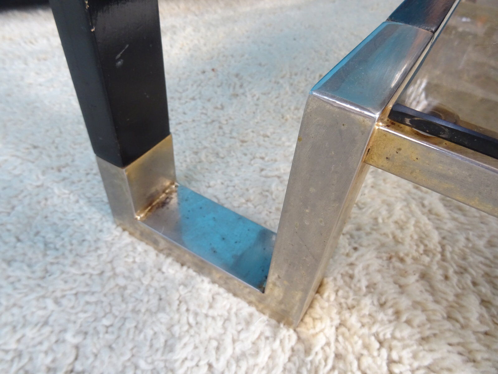 Coffee table metal smoked glasses