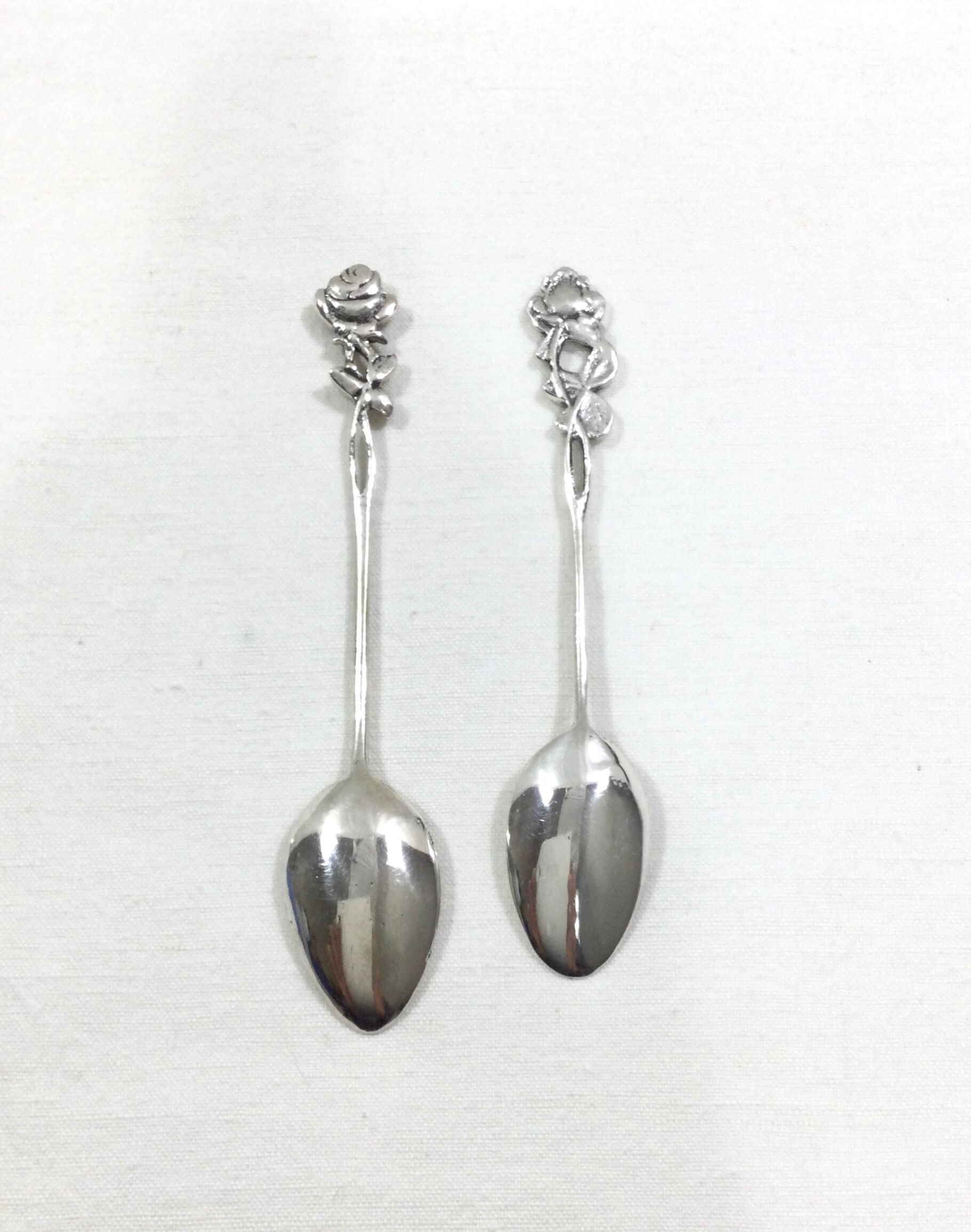 Set of 8 art nouveau silver spoons