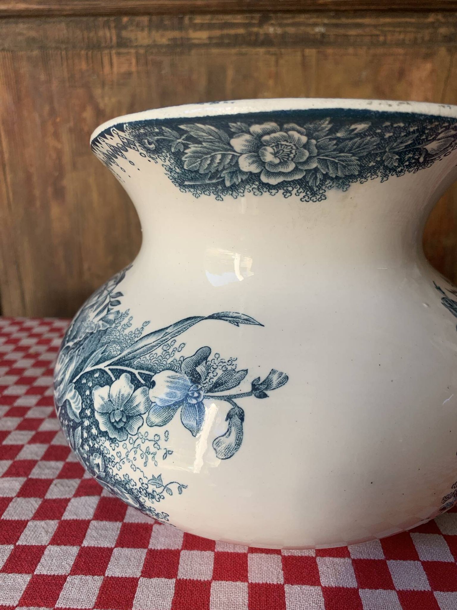 Broc de toilette joufflu Jardinière Longwy 1900s