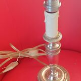 Old lamp base in silver metal.