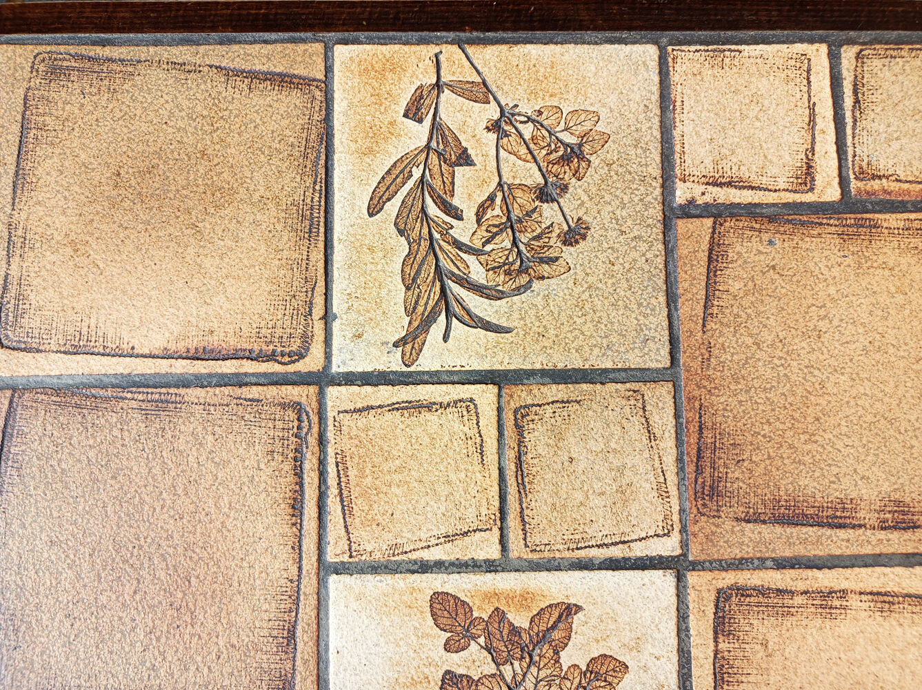 Rectangular herbarium coffee table, vintage 60s