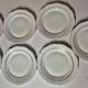 Set of 7 fine porcelain dessert plates with gilding, SFP, French company