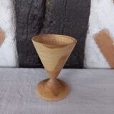 Turned wood egg cup