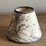 3 abats-jours en toile de Jouy grise et beige