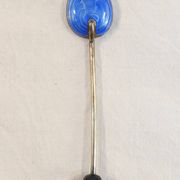 6 mocha spoons in solid silver vermeil and enamelled silver lion passant