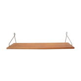 Vintage floating shelf teak brass brackets scandinavian
