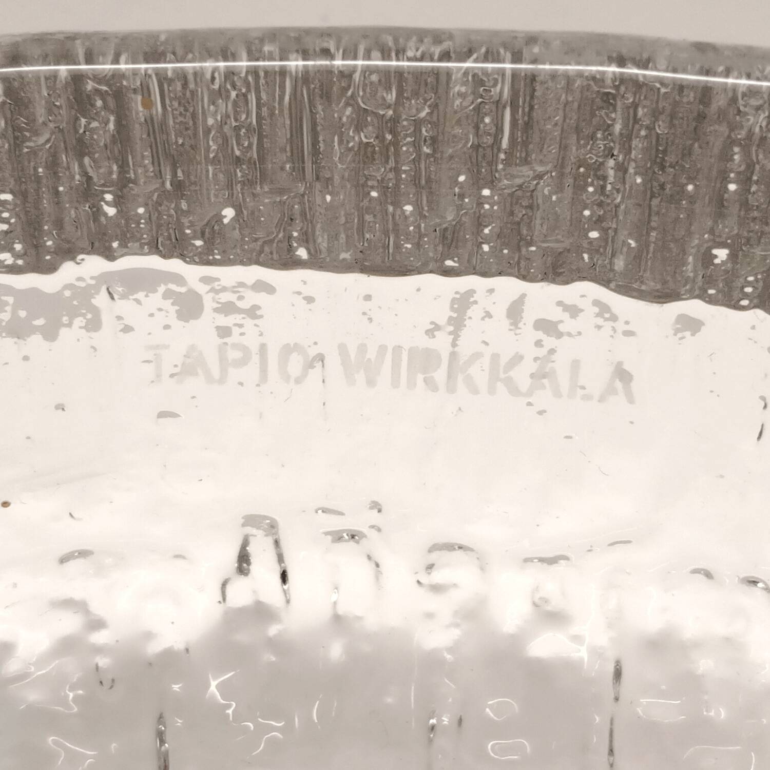 Crystal Bowl Empty Pocket 28 cm Signed Tapio Wirkkala Lunaria Design Finland