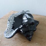Black ceramic and foam shell ashtray