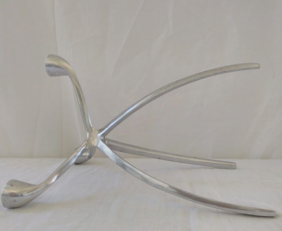 Chrome and blue seventies candlestick