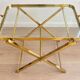 Vintage side table in gilded brass and glass – 1960s/70s