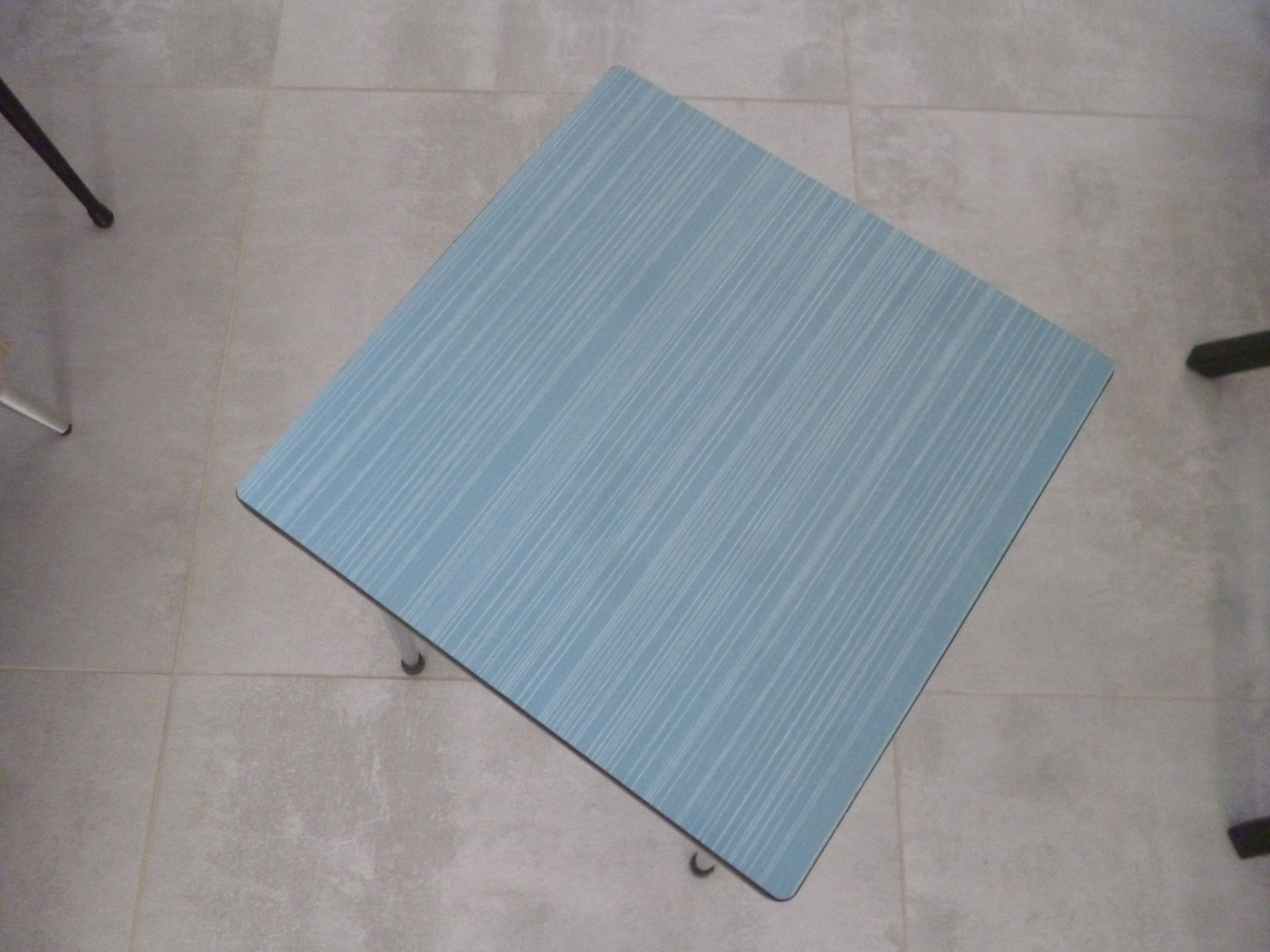 Blue Formica stool