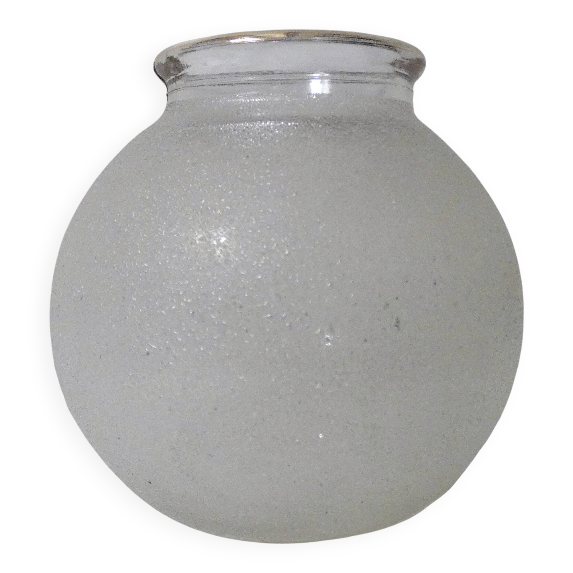 Vintage white and gold frosted glass vase
