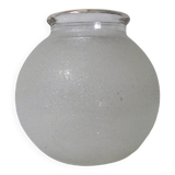 Vintage white and gold frosted glass vase