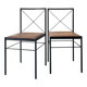 Set of 2 Italian chairs in black metal/cognac leather Arrben, Italy 1970.