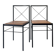 Set of 2 Italian chairs in black metal/cognac leather Arrben, Italy 1970.