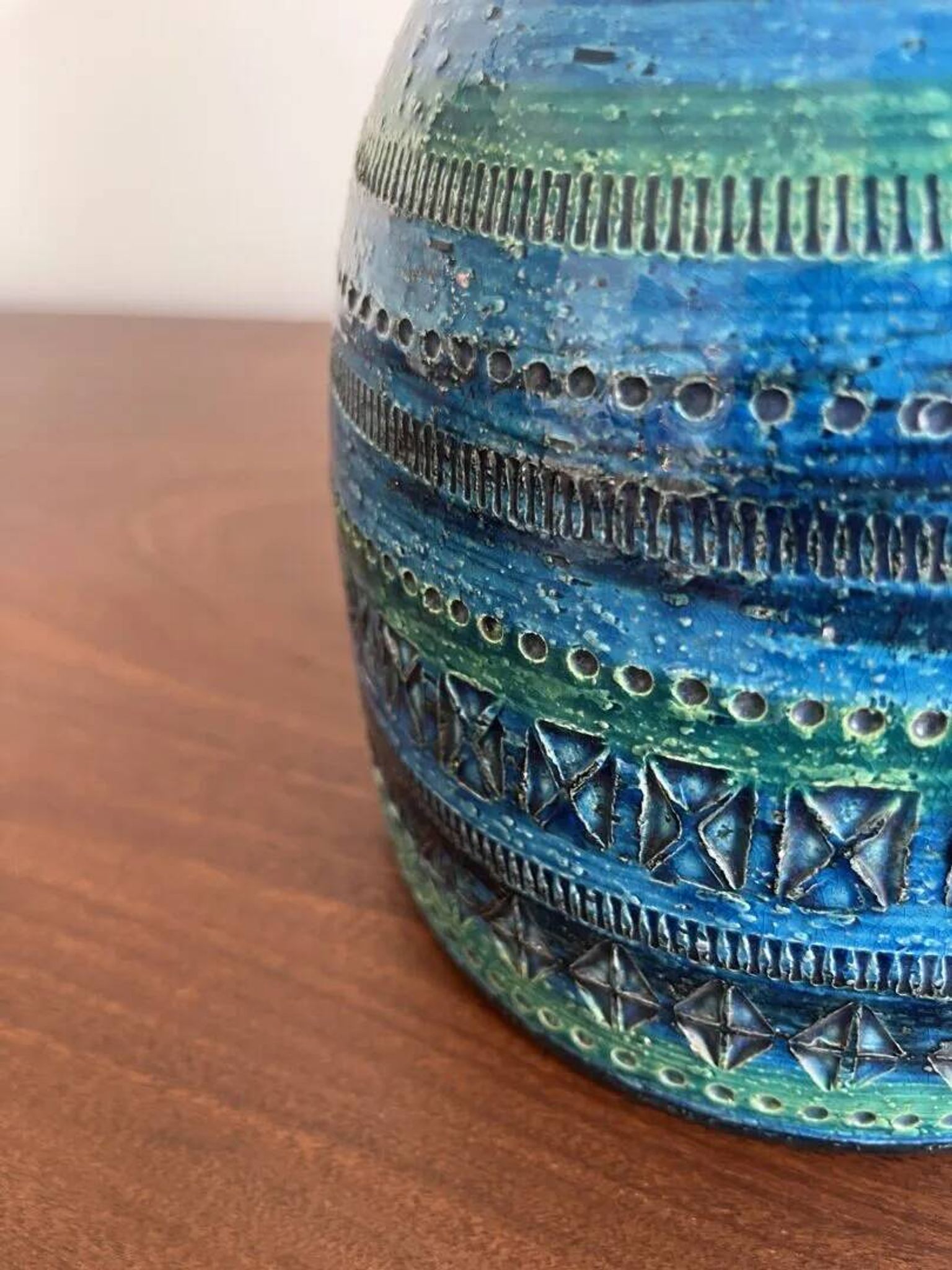 Vase à fleurs Bitossi – Bleu Rimini, Aldo Londi