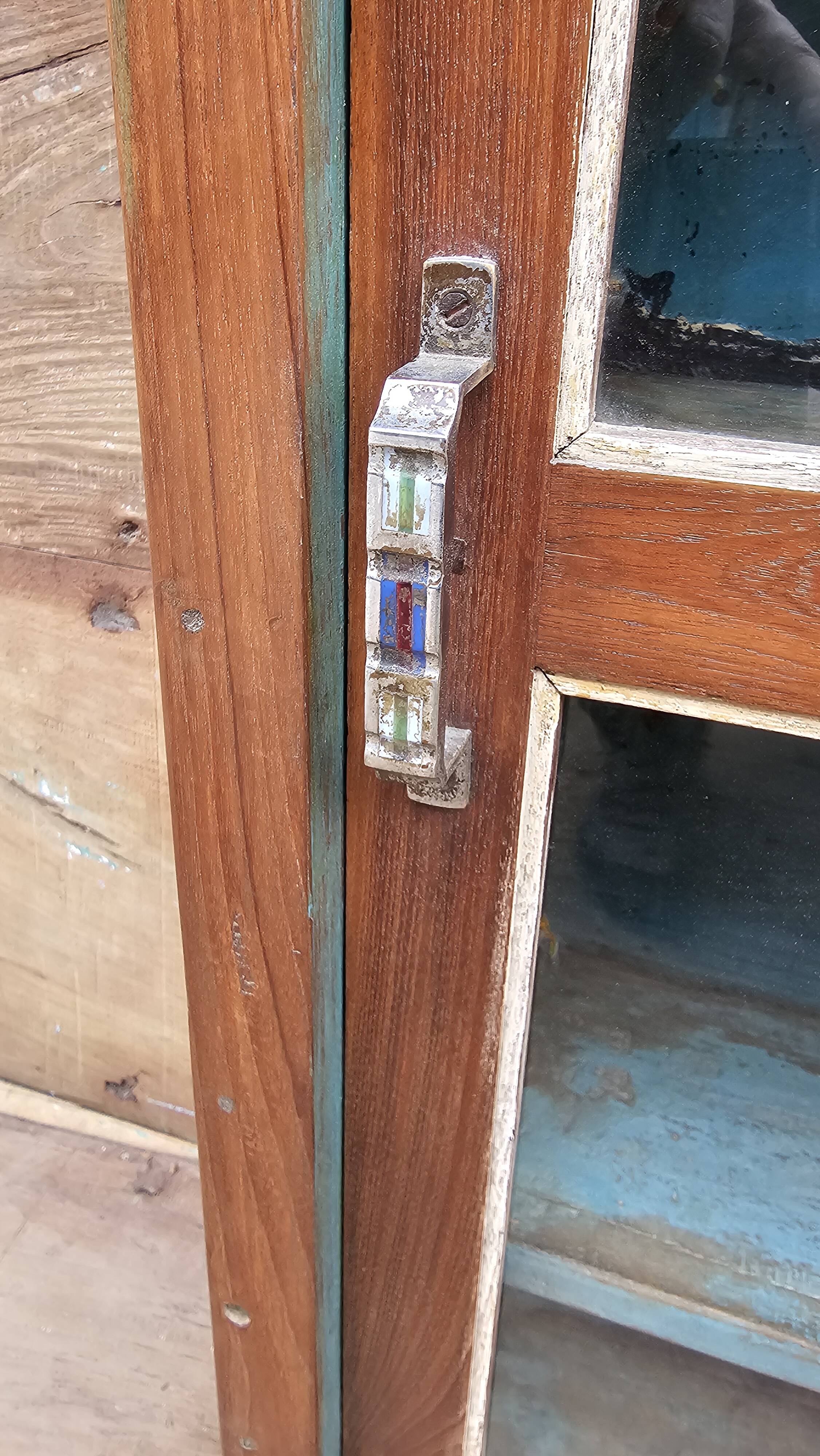 Old Art Deco display case in Burmese teak