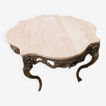 Table basse plateau onyx châssis métal doré patiné dpm 0823441