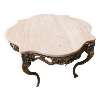 Table basse plateau onyx châssis métal doré patiné dpm 0823441