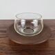 Teak saucer and its glass, Denmark, 1960
