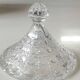 Large lead crystal candy dish/Drageoir. Tritschler Winterhalder. Dome shape, faceted patterns. Dim 30 x 15 cm