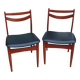 Chaises scandinaves, pied compas, skaï